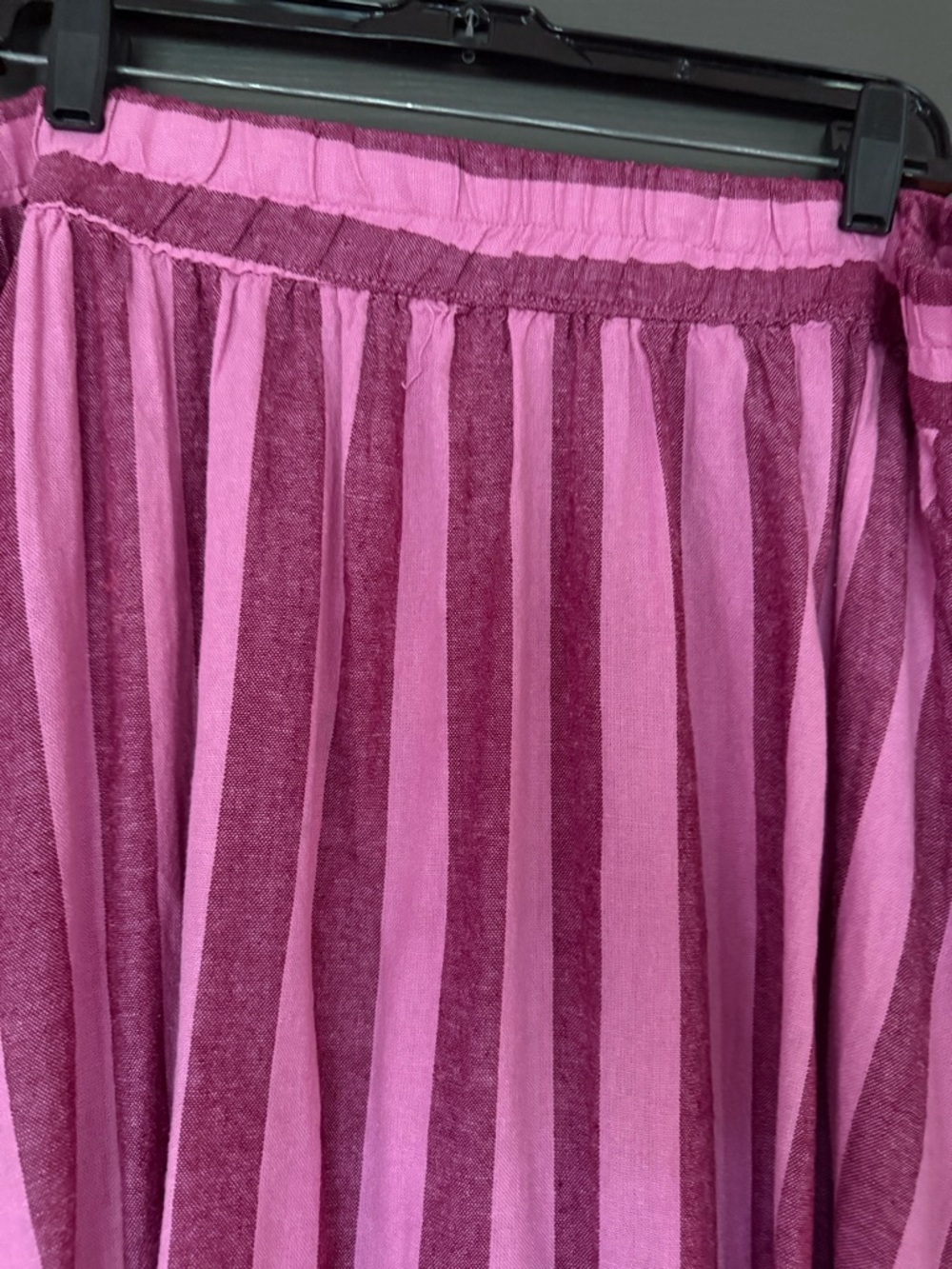 a new day Pink Striped Midi Skirt